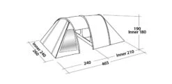 Easy Camp Galaxy 400 Gold Red Tunneltent - 4 Personen -Openlucht Kampeer Winkel 120355 galaxy 400 gold red drawing perspective2