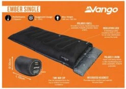 Vango Ember Slaapzak - Zwart -Openlucht Kampeer Winkel 1900 1783 ember single 2 1