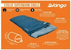 Vango Evolve Superwarm Slaapzak - Blauw -Openlucht Kampeer Winkel 1900 1783 evolve superwarm single 1