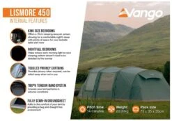 Vango Lismore 450 Tunneltent - 4 Persoons - Groen 21 Vango Lismore 450 Tunneltent - 4 Persoons - Groen -Openlucht Kampeer Winkel 1900 1783 lismore 450 package 4