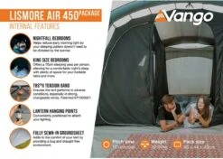 Vango Lismore Air 450 Opblaasbare Tunneltent - 4 Persoons - Groen -Openlucht Kampeer Winkel 1900 1783 lismore air 450 package 4