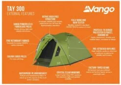 Vango Tay 300 Koepeltent - 3 Persoons - Groen -Openlucht Kampeer Winkel 1900 1783 tay 300 3