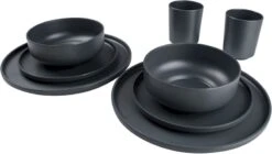 Bo-Camp Patom Melamine Serviesset - 16-delig - Antraciet -Openlucht Kampeer Winkel 679 1200 6181462 02
