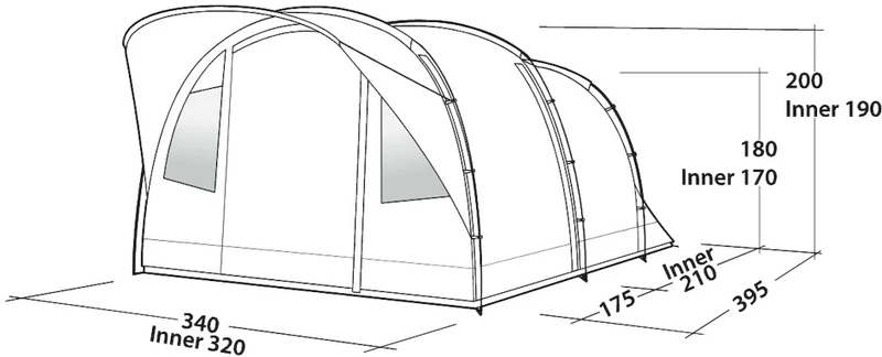 Easy Camp Edendale 600 Tunneltent 6 Persoons - Grijs 13 Easy Camp Edendale 600 Tunneltent 6 Persoons - Grijs - Afbeelding 13