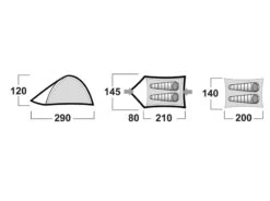 Husky Bizam Koepeltent - 2+ Persoons -Openlucht Kampeer Winkel bizam afmetingen