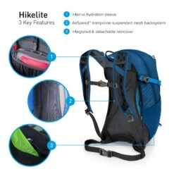 Osprey Hikelite Wandelrugzak - 18 Liter - Zilver -Openlucht Kampeer Winkel osprey hikelite 18